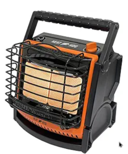 Gas heater in a greenhouse, essential for maintaining optimal growing conditions.